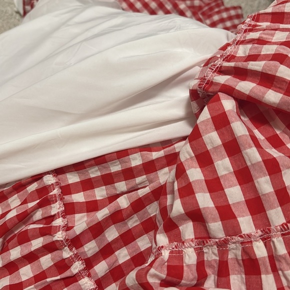 SISTER JANE Love Note Gingham Midi Dress In Red And White size XS - Picture 11 of 13